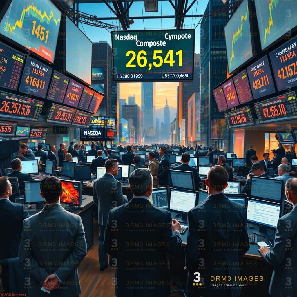 Nvidia earnings beat drives shares up 8.74% and Nasdaq to 26,541