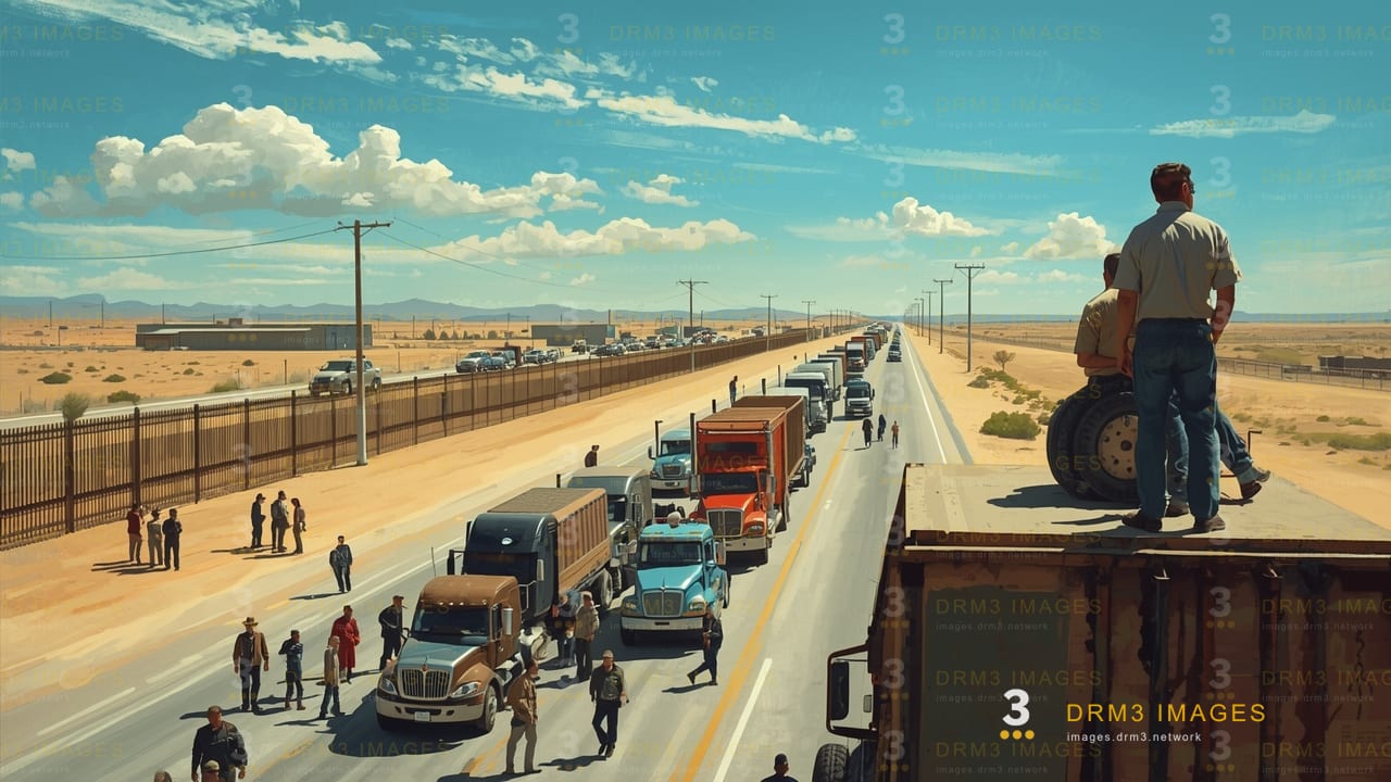 Mexicali truck drivers block Nueva Gate over visa revocations tied to cabotage