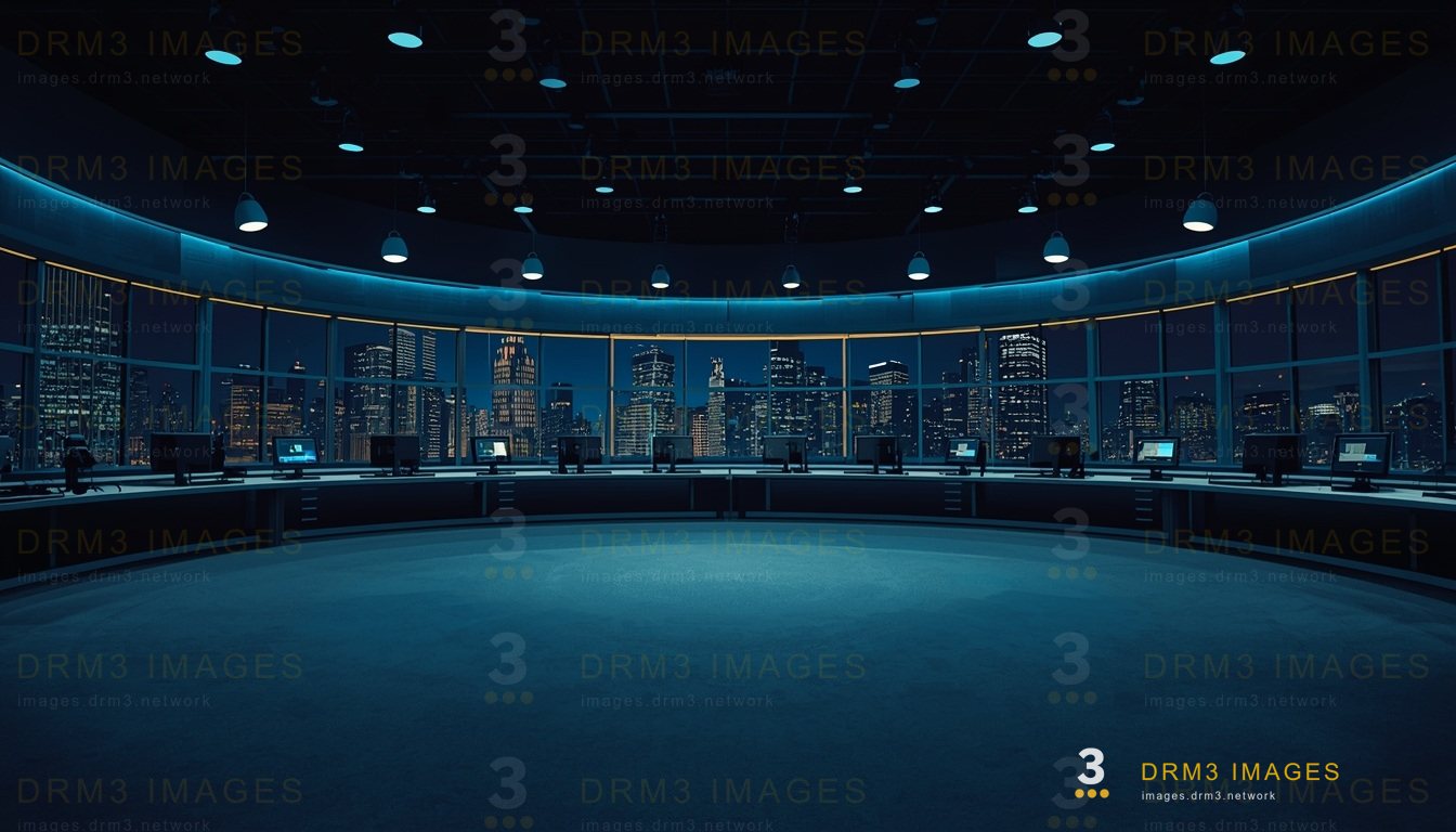 Newsroom at night