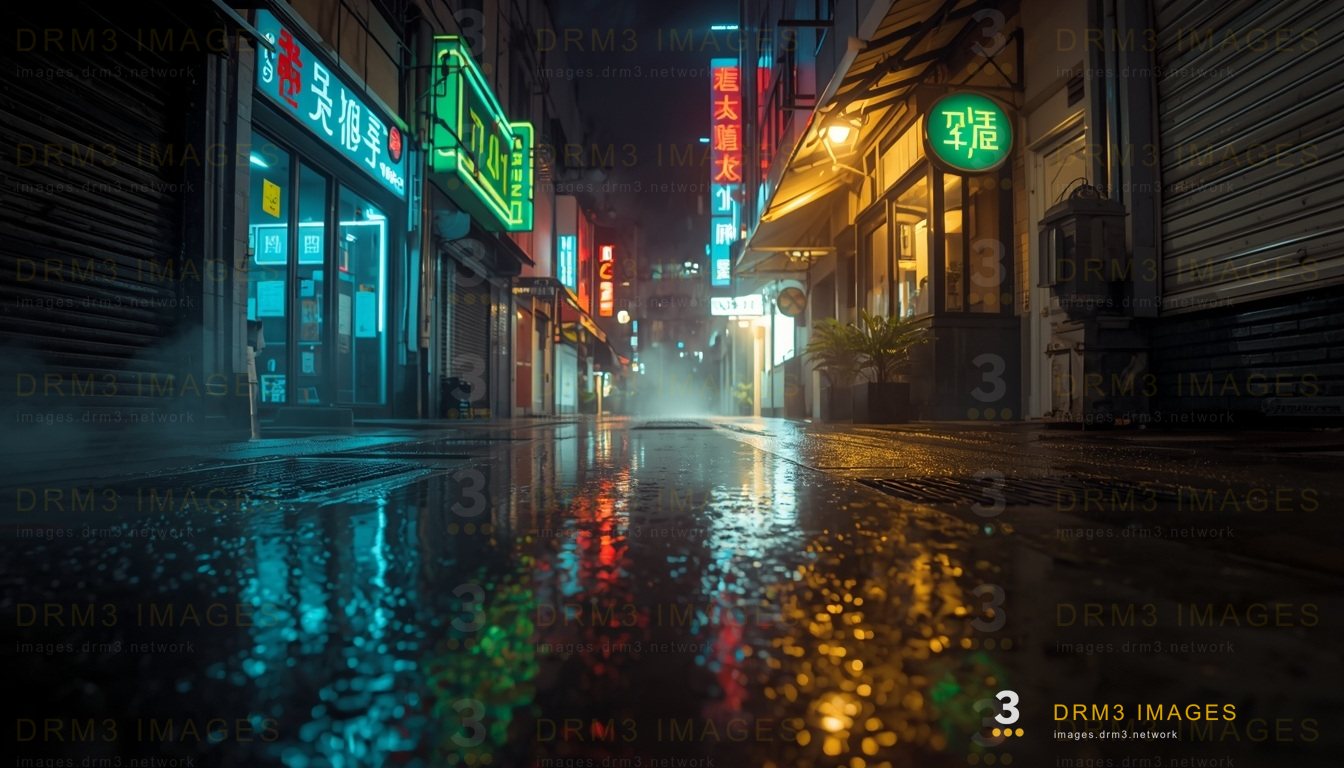 Rain street at night