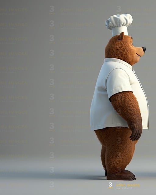 Chef Bruno the bear, right