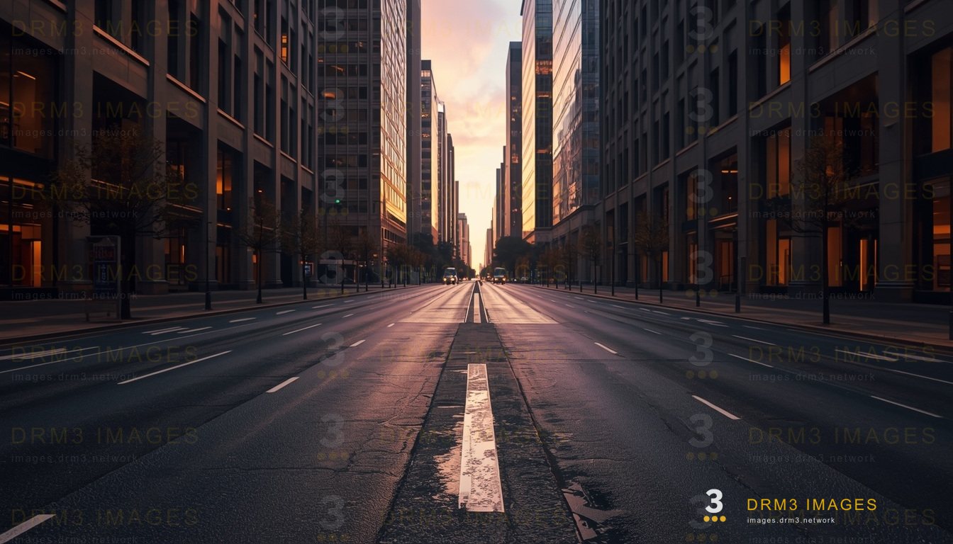 City street at dawn