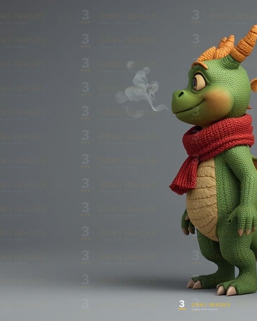 Ember the little dragon, right